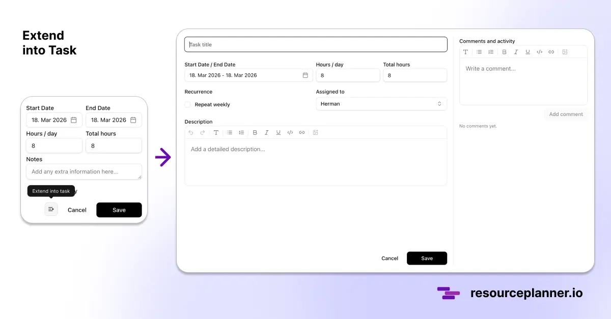 Extend assignment into Task